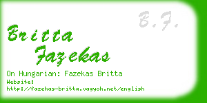 britta fazekas business card